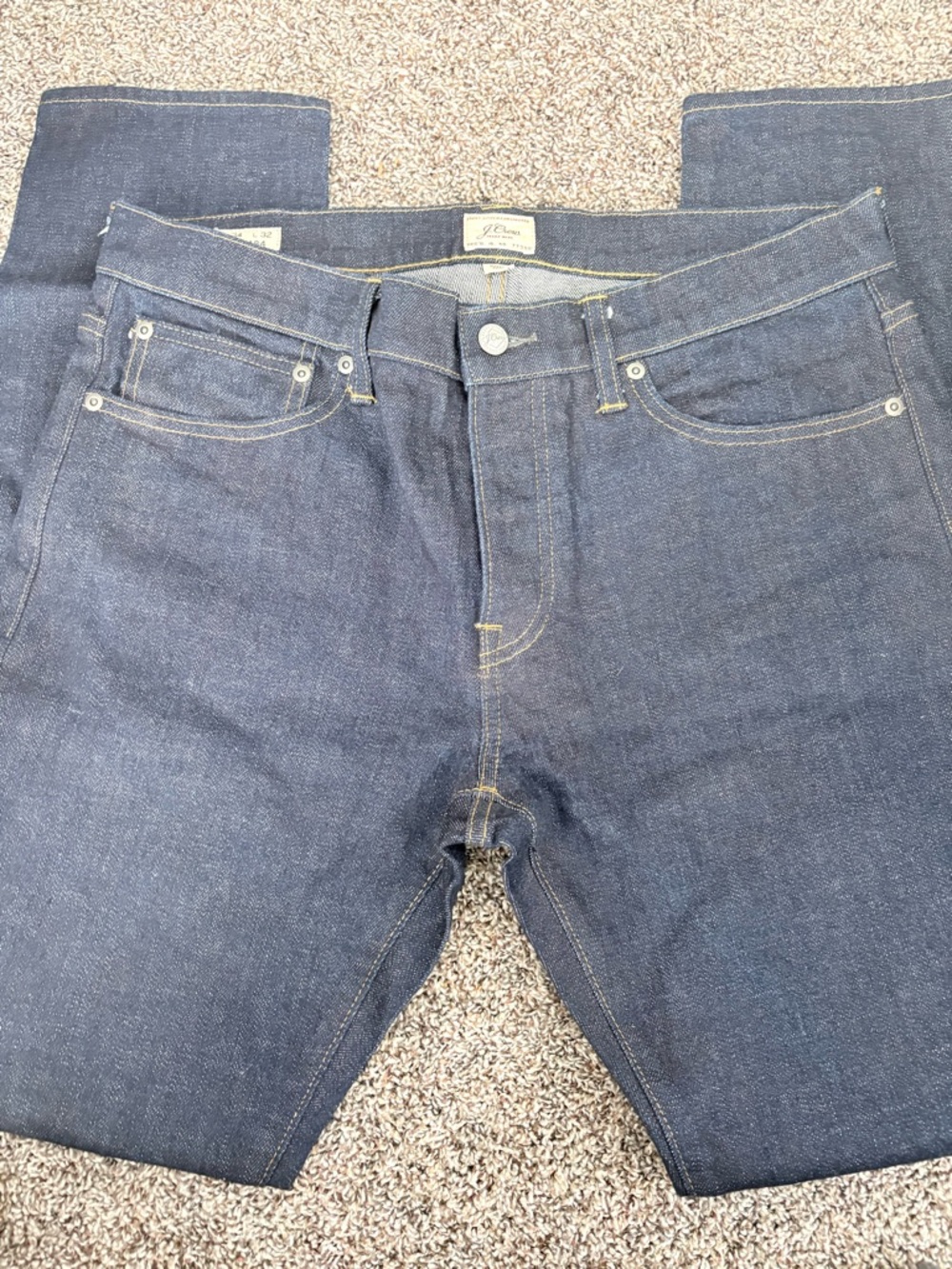 J. Crew Men's Dark Blue Straight-Leg Jeans